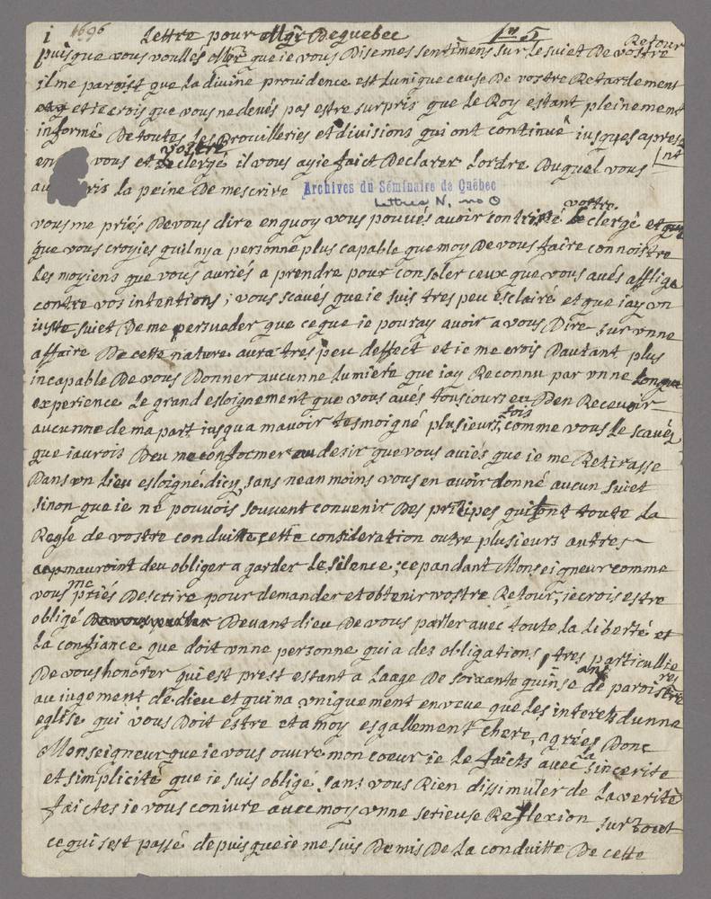 Lettres N, no 0