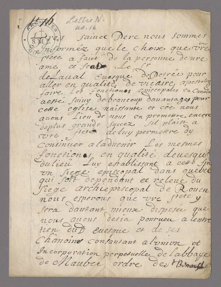 Lettre de Louis XIV au pape Alexandre VII